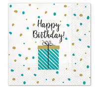 Homéa, Set de 20 Serviettes Papier 3 Plis 33 x 33 cm Cadeau d'Anniversaire