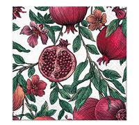 Homéa, Set de 20 Serviettes Papier 3 Plis 33 x 33 cm Grenades