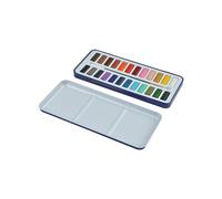 Homéa, Set de 24 Aquarelles + 1 Pinceau + Palette Compartimentée