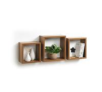 Homéa, Set de 3 Cubes Gigognes MDF 23/26,5/30 cm Chêne
