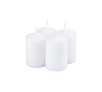 Homéa, Set de 4 Bougies Pilier Ø4 x H6 cm Essentiel Parfum Jasmin