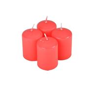 Homéa, Set de 4 Bougies Pilier Ø4 x H6 cm Jardin Parfum Geraniol