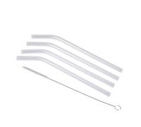 Homéa, Set de 4 Pailles en Verre Réutilisable 18 cm + Brosse