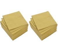 Homéa, Set de 40 Serviettes Vitamine en Papier 2 Plis 38 x 38 cm Or (Lot de 2)