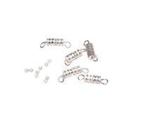 Homéa, Set de 5 Fermoirs à Vis et Perles à Ecraser Argent