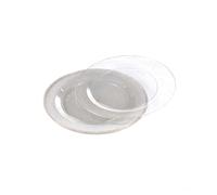 Homéa, Set de 6 Assiettes en Plastique Réutilisable 18 cm Paillete Or