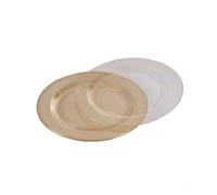 Homéa, Set de 6 Assiettes en Plastique Réutilisable Ø23 cm Paillete Or