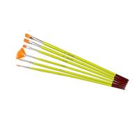 Homéa, Set de 6 Pinceaux Acrylique et Huile Synthétique Eventail/Plat/Rond 31 cm