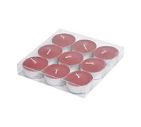Homéa, Set de 9 Bougies Chauffe-Plat Ø3,7 x H,1,5 cm Parfum Fruits Rouges