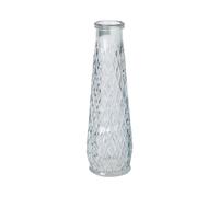 Homéa, Soliflore Verre Relief Losange Ø6,5 x H22 cm Bleu Ciel