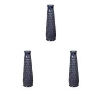 Homéa, Soliflore Verre Relief Losange Ø6,5 x H22 cm Gris Fonce (Lot de 3)