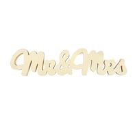 Homéa, Support à Décorer en Bois Mr&Mrs 32 x 1,5 x H7,5 cm