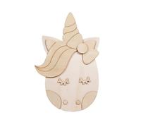 Homéa, Tête Animal à Peindre en Bois 22,5 x 35 cm Licorne