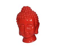 Homéa, Tête de Bouddha Céramique 20 x 20 x H31 cm Rouge
