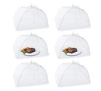 Homealexa 6pcs Cloche Alimentaire Pliable Anti-Mouche Couvercle de Nourriture en Maille Pliant Tente Parapluie Anti-Insectes Anti-moustiques Protection pour Barbecue Pique-Nique Aliments 44x44x30 cm
