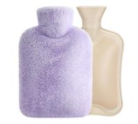 Homealexa Bouillotte Eau Chaude 2 Litres avec Caoutchouc Naturel et Housse Fausse Fourrure, Bouillotte avec Couverture, Chaud pour famille, Idéal pour Femme Fille Enfants