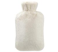 Homealexa Bouillotte Eau Chaude 2 Litres avec Caoutchouc Naturel et Housse Fausse Fourrure, Bouillotte avec Couverture, Chaud pour famille, Idéal pour Femme Fille Enfants Beige