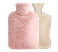 Homealexa Bouillotte Eau Chaude 2 Litres avec Caoutchouc Naturel et Housse Fausse Fourrure, Bouillotte avec Couverture, Chaud pour famille, Idéal pour Femme Fille Enfants