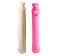 Homealexa Bouillotte Eau Chaude Longue avec Housses, Bouillotte Fourrure Extérieure 2 Litres, Grande Bouillotte Polaire