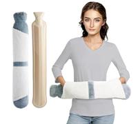 Homealexa Bouillotte Longue avec Housse Souple 2L, Bouteille d'Eau Chaude avec Chauffe-mains, Sac Chauffe-Ventre, Bouteille de Lit pour Femmes et Hommes