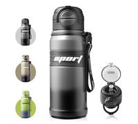 Homealexa Bouteille d'eau isotherme de 680 ml en acier inoxydable - Anti-fuite - Sans BPA - Avec paille - Pour gym, voyage, extérieur