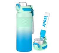 Homealexa Bouteille Isotherme 650ml avec Paille, Acier Inoxydable Sans BPA, Anti-fuite, pour Sport, Bureau, Voyage, École