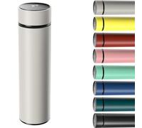 Homealexa Bouteille Isotherme en Acier Inoxydable 500ML, Bouteille Isotherme sous Vide avec Affichage de la Température Intelligent Température à Ecran LED Bleu (Gris)