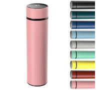 Homealexa Bouteille Isotherme en Acier Inoxydable 500ML, Bouteille Isotherme sous Vide avec Affichage de la Température Intelligent Température à Ecran LED Rose
