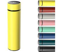 Homealexa Bouteille Isotherme en Acier Inoxydable 500ML, Bouteille Isotherme sous Vide avec Affichage de la Température Intelligent Température à Ecran LED Bleu (Jaune)