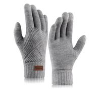 Homealexa Gants Chauds pour Ecran Tactile, Gants Thermiques pour Femme, Gants d'hiver Noirs Grey, Doux pour Femmes et Hommes