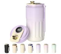 Homealexa Gobelet Café Affichage Numérique - Bouteille Isotherme 410 ml en Acier inoxydable 316 avec Couvercle Isolation sous Vide anti-Fuite (Violet)