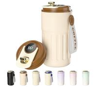 Homealexa Gobelet Café Affichage Numérique - Bouteille Isotherme 410 ml en Acier inoxydable 316 avec Couvercle Isolation sous Vide anti-Fuite Café