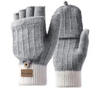 Homealexa Mitaine Gants d'hiver à Écran Tactile Femme et Homme Gants Tricoté Chauds pour Cyclisme Randonnée Escalade Travail Loisir Gris,Taille unique,Mitaine (Gris)