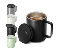 Homealexa Mug à Café 400 ml Double Paroi sous Vide Thermo Tasse à Café et à Thé en Acier Inoxydable Mug Thermique avec Poignée et Couvercle Coulissant