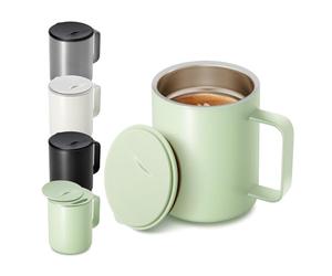 Homealexa Mug à Café 400 ml Double Paroi sous Vide Thermo Tasse à Café et à Thé en Acier Inoxydable Mug Thermique avec Poignée et Couvercle Coulissant