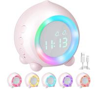 Homealexa Réveil Enfant, Lumineux LED Numerique en USB Charge, Réveil Veilleuse Fille Garcons Volume Réglable Snooze Réveil Ros A35