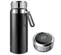Homealexa Tasse à Café Isotherme 800 ml, Acier Inox 304, Écran Tactile Température, Gobelet Intelligent Chaud/Froid, Gourde de Voyage Hermétique Noir
