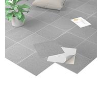 Homease Revêtement de sol en PVC autocollant effet marbre - Sol en vinyle - Antidérapant - Imperméable - Découpable - Aspect carrelage - Pour cuisine, salon, balcon - Gris mat - 20 carreaux - 1,8 m²