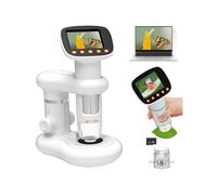 HOMEASY Microscope Enfant: Microscope Numérique 50-1000X avec Écran HD 2,0", 8 LED Réglables, Rechargeable, Compatible Windows/Mac, Stockage Photos/Vidéos, Cadeaux Éducatifs pour Enfants de 4-12 Ans