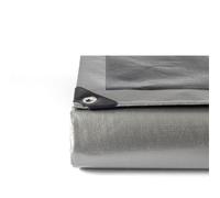 HomeBee® Bâche en polyéthylène 240 g/m², 2 en 1, pour l'été et l'hiver, bâche solaire, couverture d'hiver, bâche d'été, bâche pour bois, bâche de voiture, bâche de bateau (argenté/noir, 400 x 600 cm)