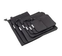 HomeBee® Lot de 7 sacs de rangement pour valise, 7 sacs à chaussures et à linge, sacs de voyage, sacs de rangement pour sacs à dos, noirs