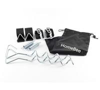 HomeBee® Sturmband Kit de protection contre les tempêtes pour auvent et auvent de camping, accessoires de camping-car, 2 piquets, 2 sangles, 2 ressorts