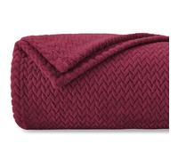 Homebliss Couverture Polaire Flanelle 130 x 150 cm,Couverture de Canapé,Plaid Polaire Super Douce et Duveteux,Plaid pour Canapé,Chaude et,Confortable,Couvre-lit - Haute Qualité - Bordeaux