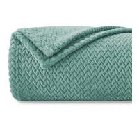 Homebliss Couverture Polaire Flanelle 130 x 150 cm,Couverture de Canapé,Plaid Polaire Super Douce et Duveteux,Plaid pour Canapé,Chaude et,Confortable,Couvre-lit - Haute Qualité - Vert d'eau