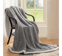 Homebliss Couverture Polaire Flanelle 130 x 150 cm,Plaid Polaire Super Douce et Duveteux,Plaid Polaire Sherpa,Chaude et,Confortable,Couvre-lit - Haute Qualité -Gris Clair