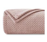 Homebliss Couverture Polaire Flanelle 150 x 200 cm,Couverture de Canapé,Plaid Polaire Super Douce et Duveteux,Plaid pour Canapé,Chaude et,Confortable,Couvre-lit - Haute Qualité - Rose