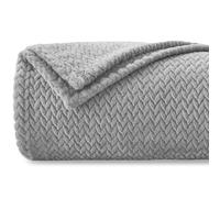 Homebliss Couverture Polaire Flanelle 270 x 230 cm,Couverture de Canapé,Plaid Polaire Super Douce et Duveteux,Plaid pour Canapé,Chaude et,Confortable,Couvre-lit - Haute Qualité - Gris Clair