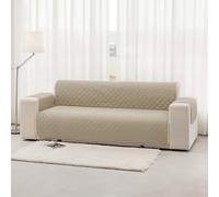Homebliss Housse Canapé 3 Places 170cm Impermeable, Protege Canape Griffe Chat avec Accoudoirs, Couvre Canapé Universelle Réversible, Beige