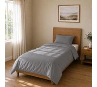 Homebliss Housse de Couette Microfibre 150x220 + 45x75 1PCS, Gris | Microfibre 65 g/m2 douce et dense: housse de couette unie avec taies 45x75 coordonnées, facile à laver en machine