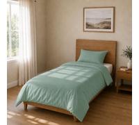 Homebliss Housse de Couette Microfibre 150x220 + 45x75 1PCS, Vert Sauge | Microfibre 65 g/m2 douce et dense: housse de couette unie avec taies 45x75 coordonnées, facile à laver en machine